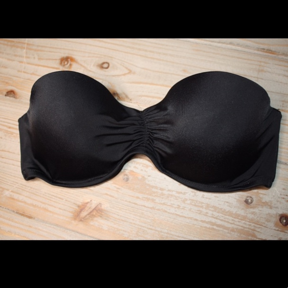 Victoria’s Secret Black underwire bandeau swim top